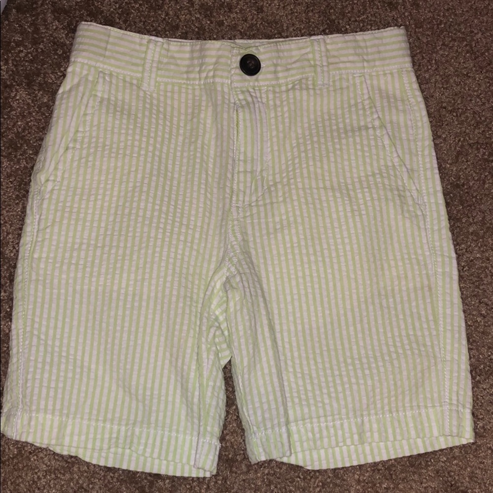Gymboree Green Seersucker Shorts Boys Size 6